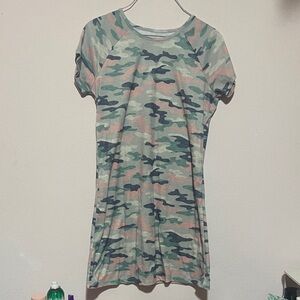 Wonder Nation Camouflage Dress with Pink and Green